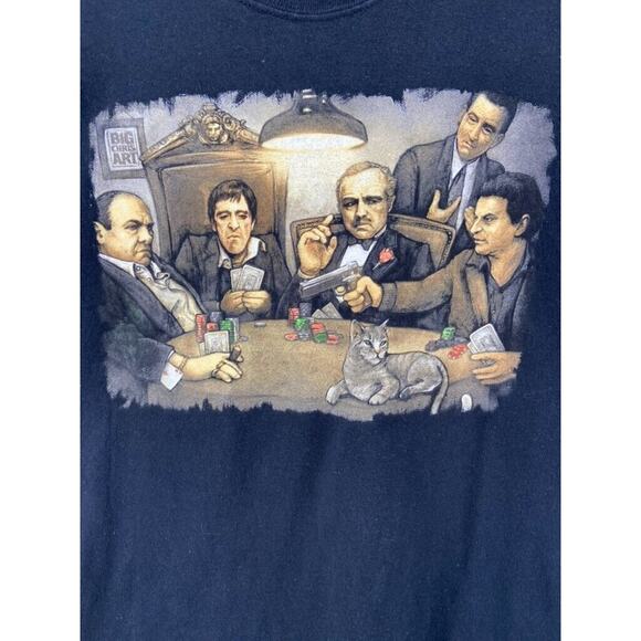 Big Chris Art T-Shirt Mens Sz XL Black Classic Cotton Gangster Card Game‎ - Picture 2 of 7